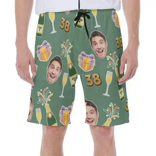 Customize Face And Age Summer Swim Trunks For Men