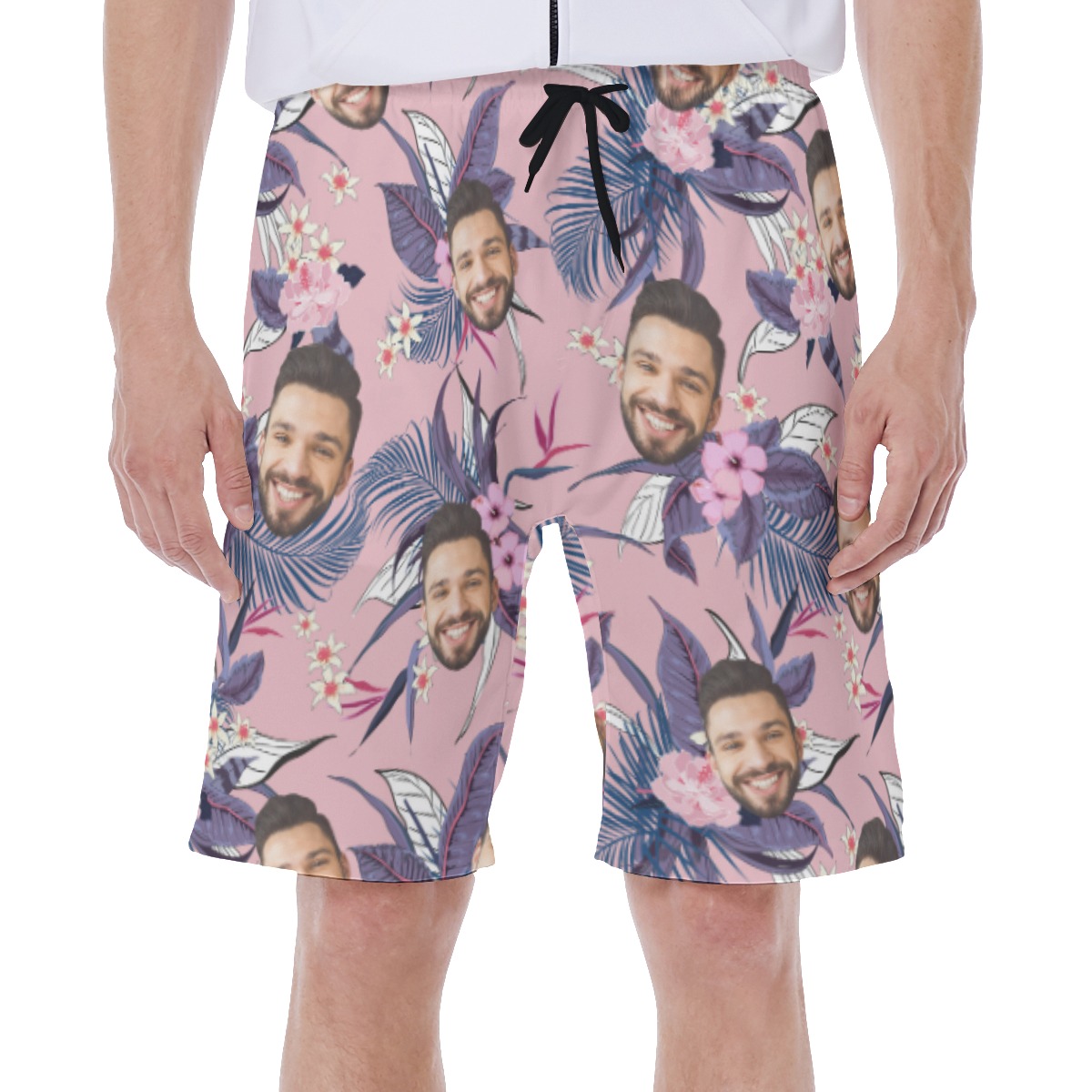 Pink Floral Men's Swim Trunks - variant image 1