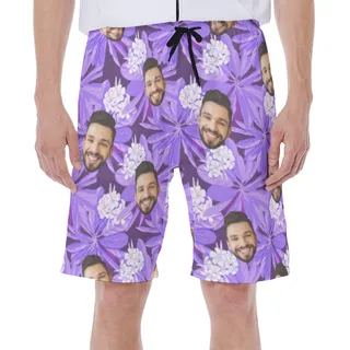 Cool Multi Custom Face Hawaiian Shorts For Men