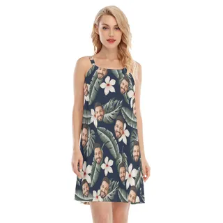 Floral Hawaiian Cami Dress With Custom Face