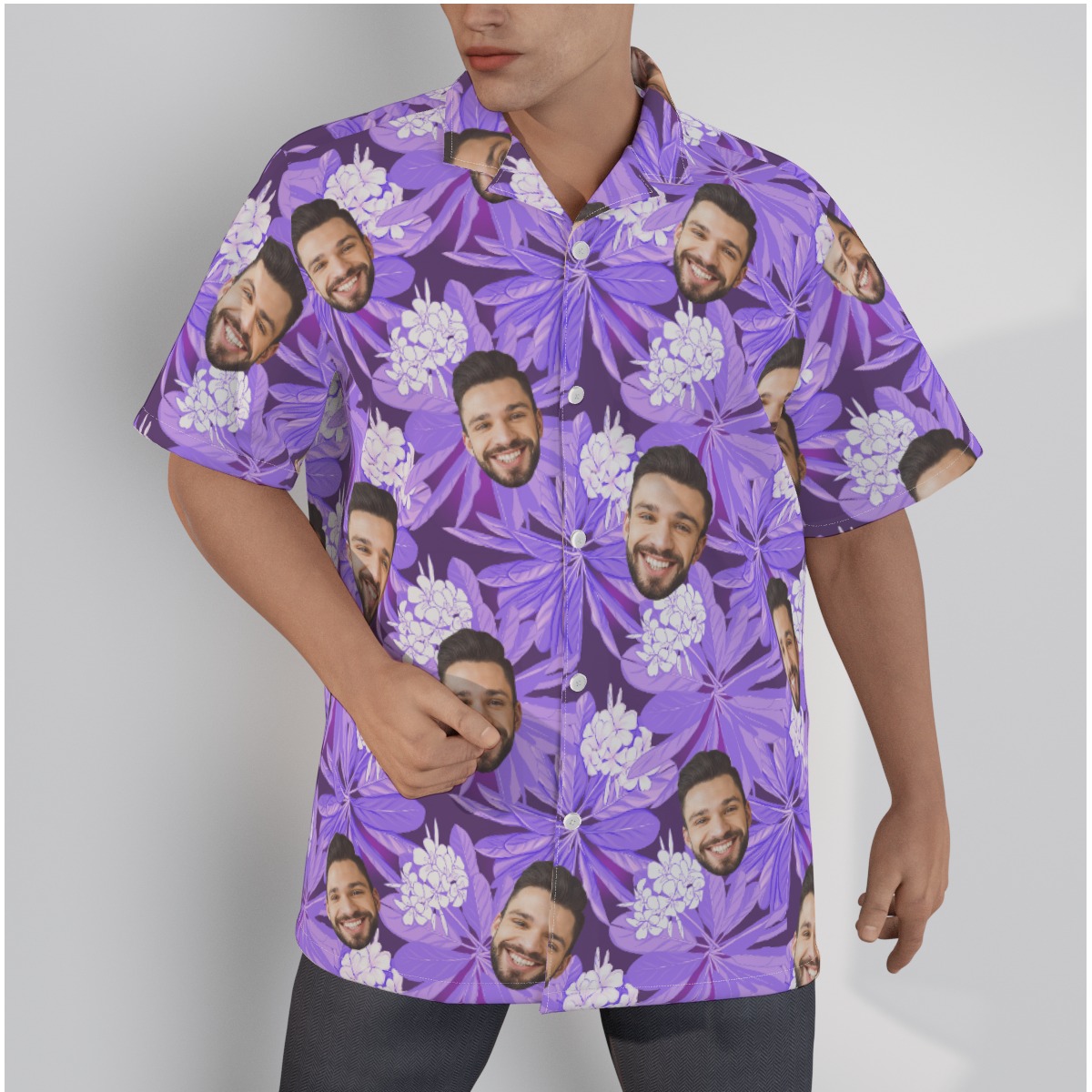 Unique Multi Custom Face Hawaiian Shirt For Men - variant image 1