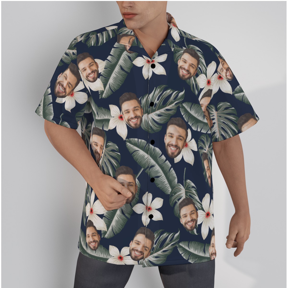 Tropical Hawaiian Shirt With Multi Custom Face - variant image 1