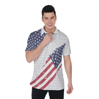 American Flag Golf Polo Shirt