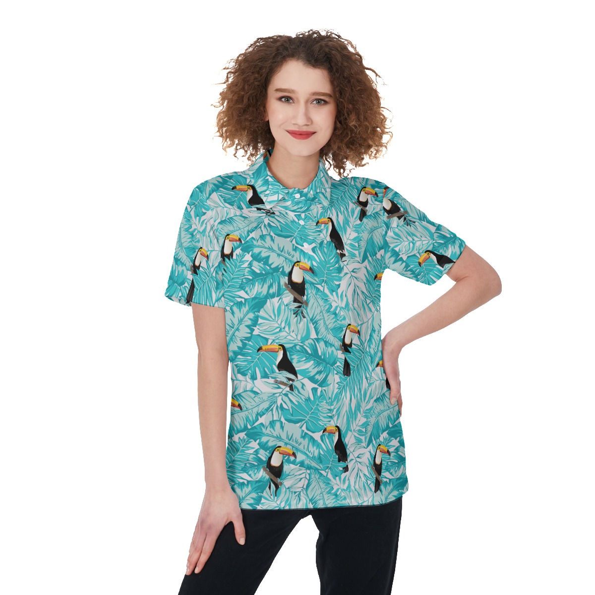 Women's Tropical Toucans Hawaiian Golf Shirt - variant image 1