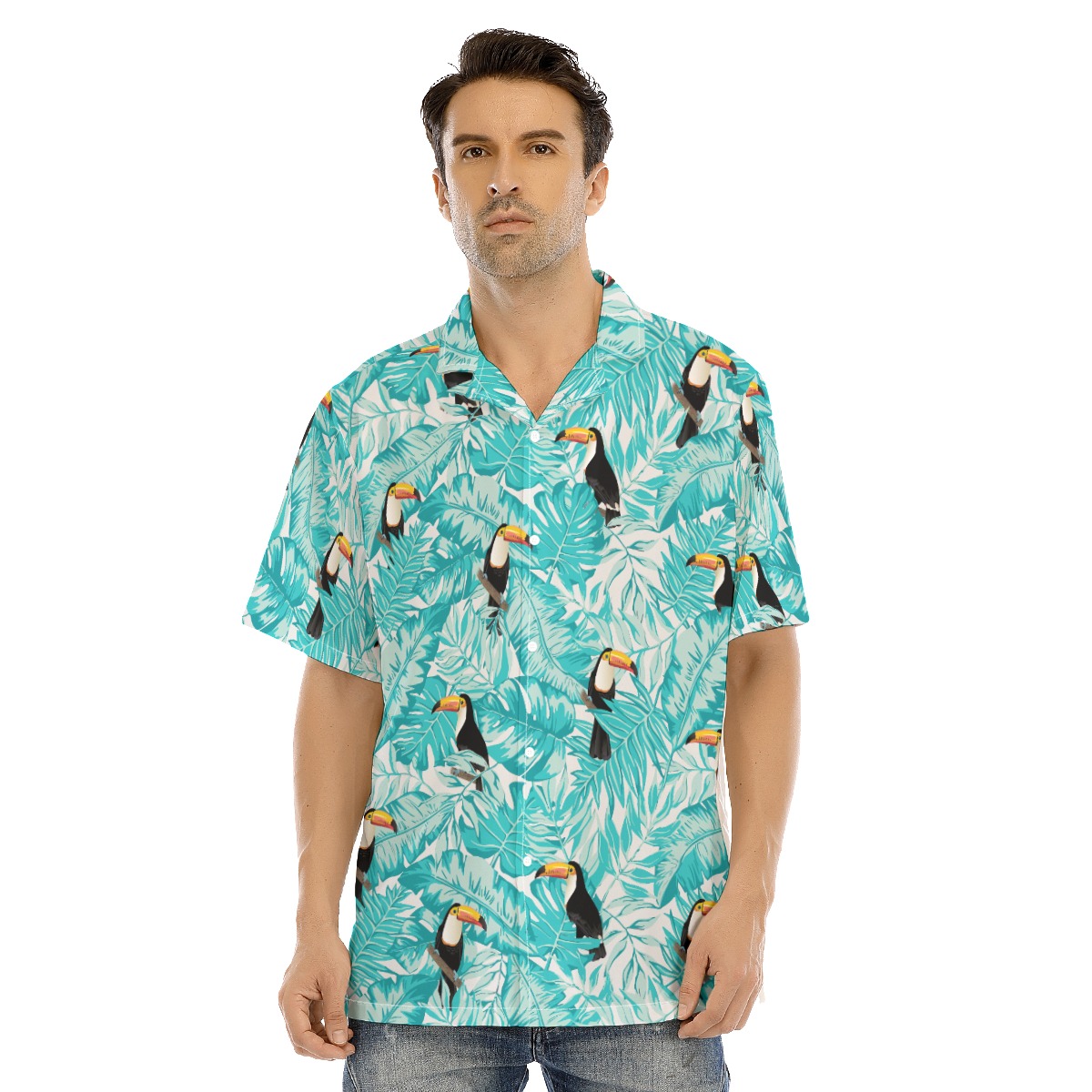 Toucans Tropical Leaves Men's Hawaiian Shirt - variant image 1