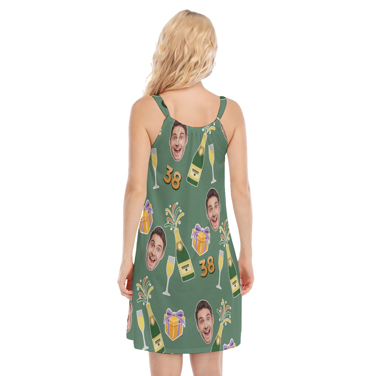 Custom Face And Age Birthday Hawaiian Cami Dress For Women