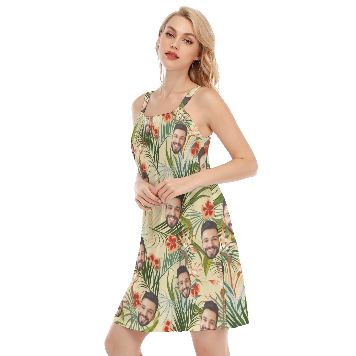Vintage Floral Cami Dress With Custom Face
