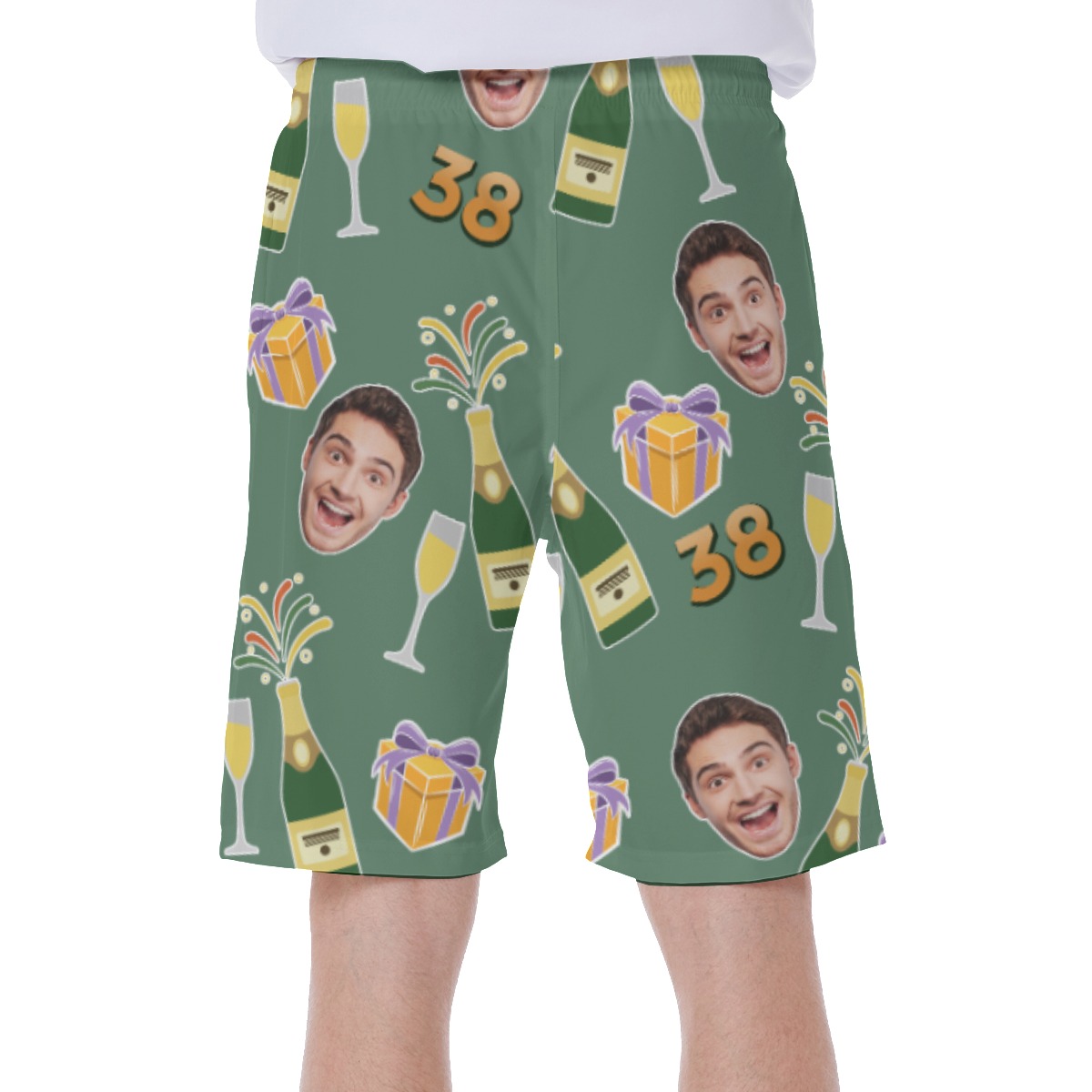 Customize Face And Age Summer Swim Trunks For Men