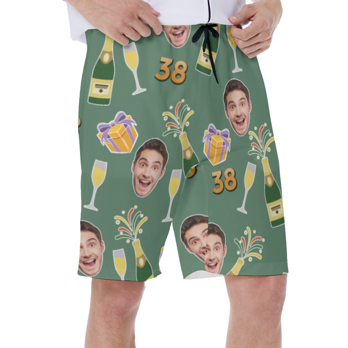 Customize Face And Age Summer Swim Trunks For Men