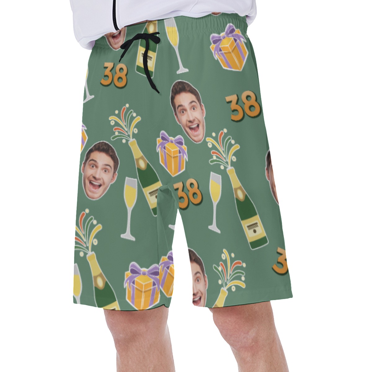 Customize Face And Age Summer Swim Trunks For Men