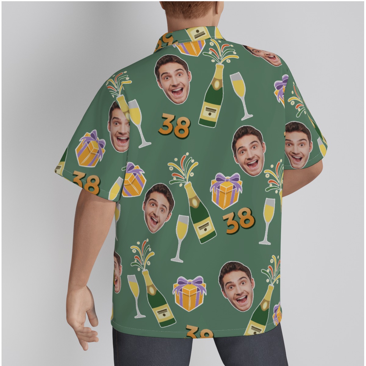 Custom Face Birthday Men's Hawaiian Shirt