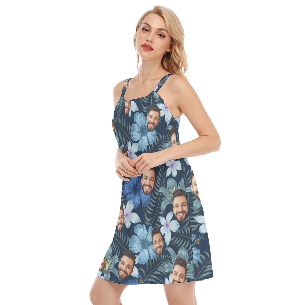 Unique Custom Face Floral Cami Dress