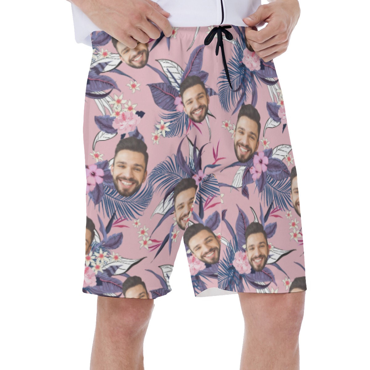 Pink Floral Men's Swim Trunks