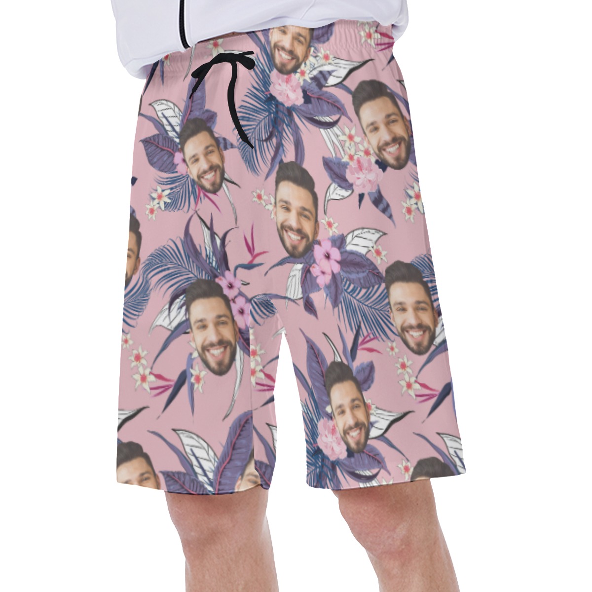 Pink Floral Men's Swim Trunks