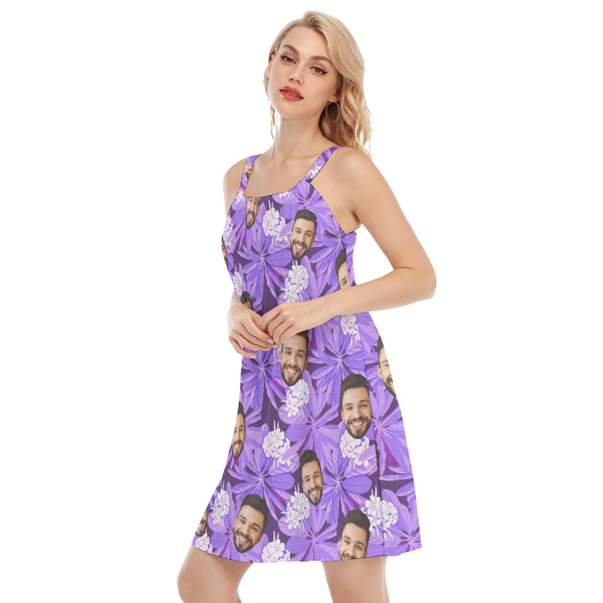 Purple Cami Dress With Custom Face