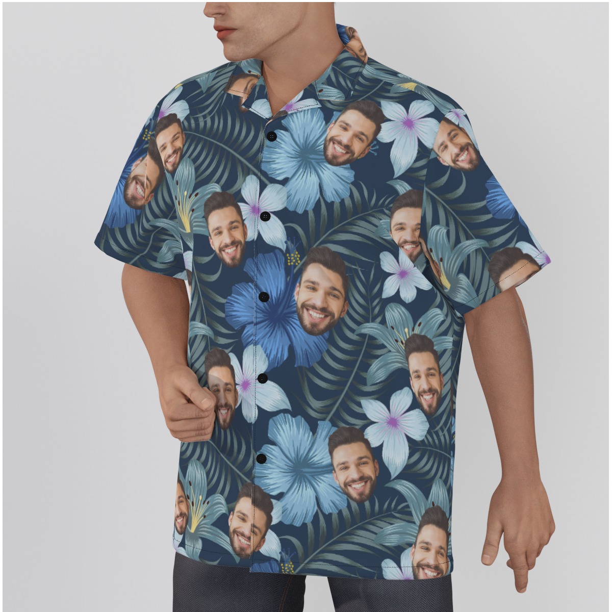 Cool Custom Face Button Up Shirt For Men