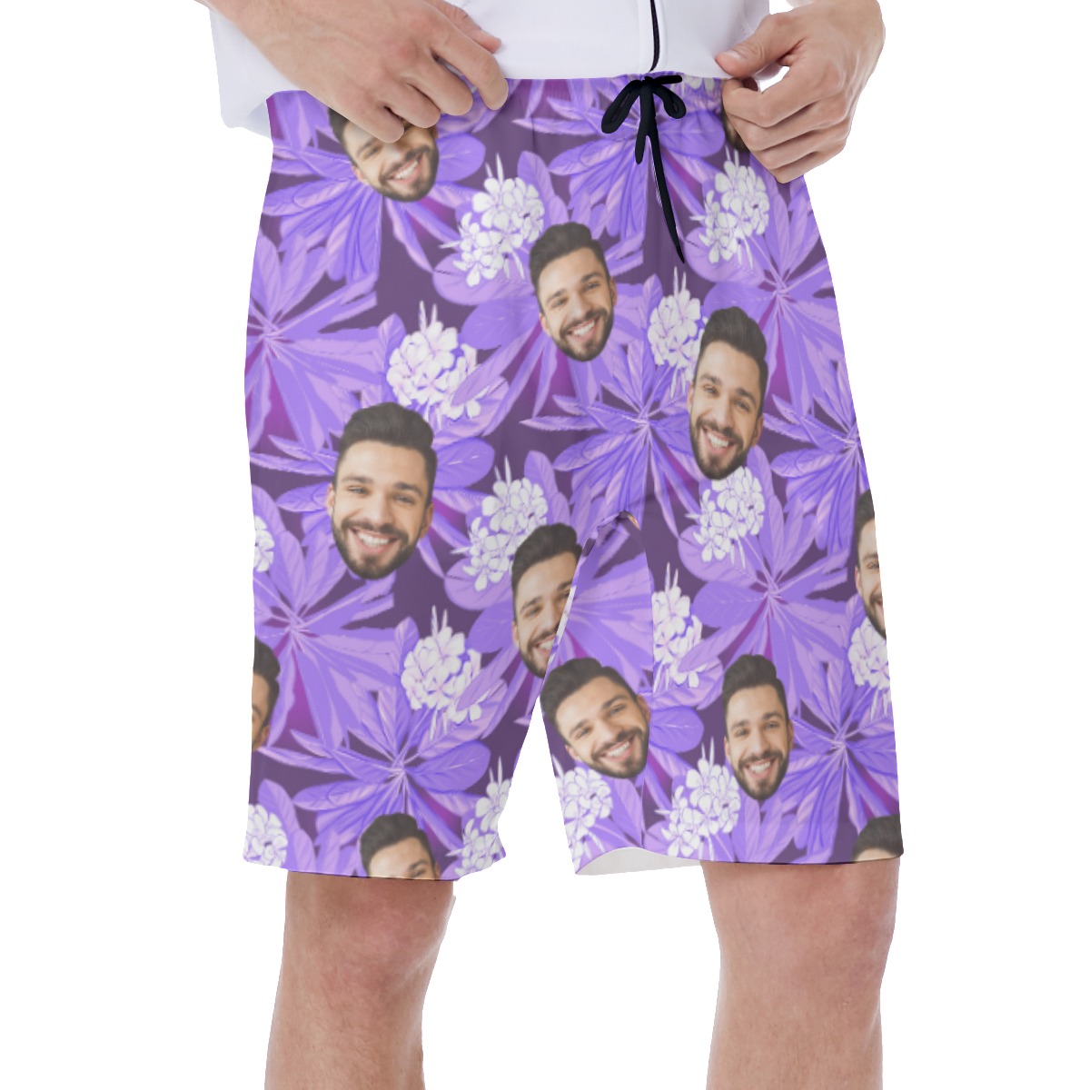 Cool Multi Custom Face Hawaiian Shorts For Men