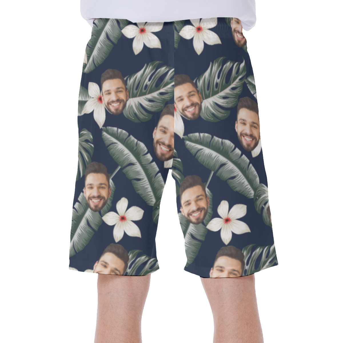 Cool Custom Face Hibiscus Men's Swimtrunk