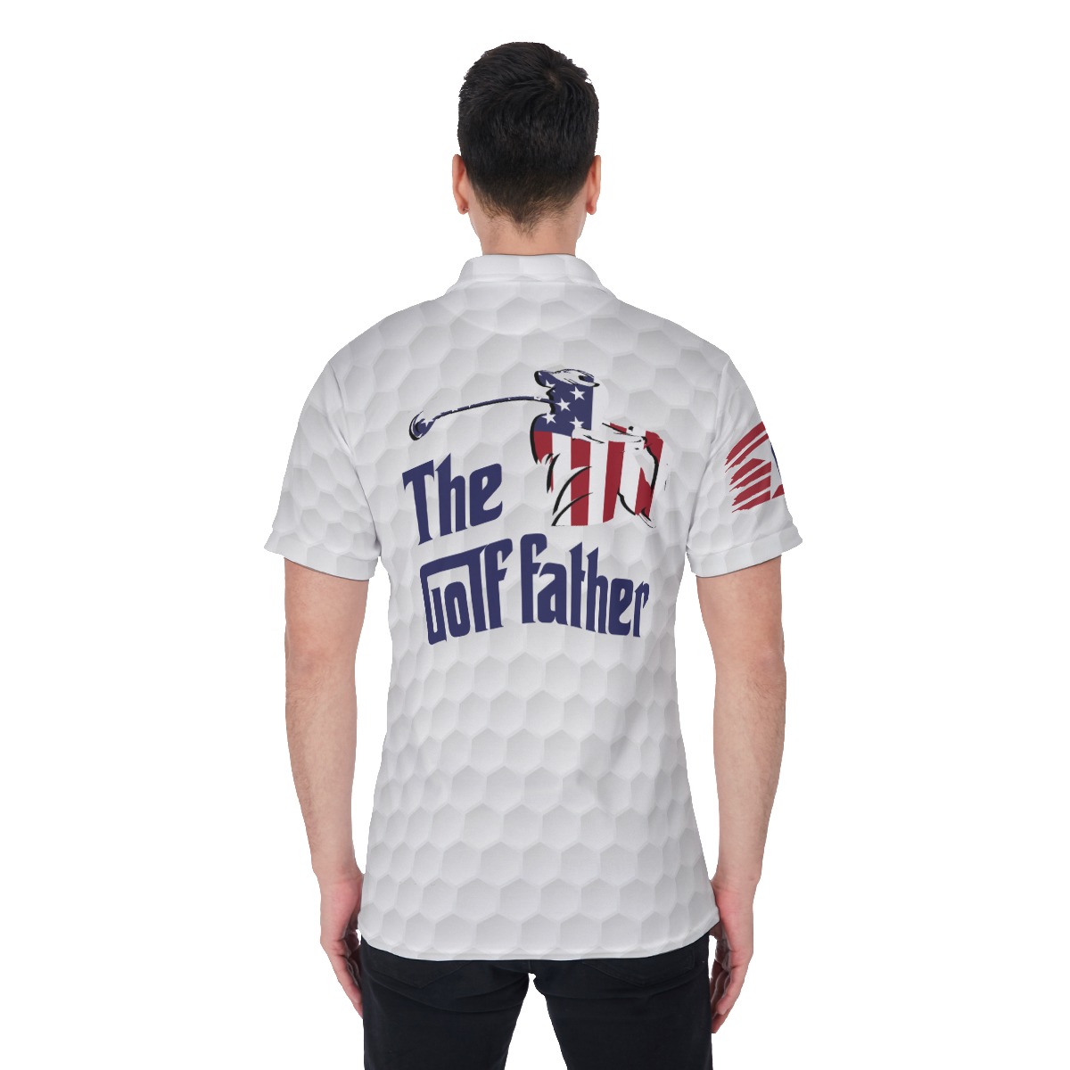 The Golf Father Patriotic Men's Hawaiian Polo Shirt