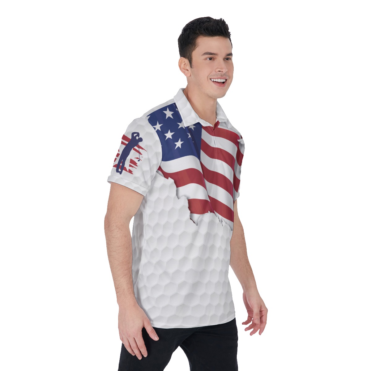 The Golf Father Patriotic Men's Hawaiian Polo Shirt