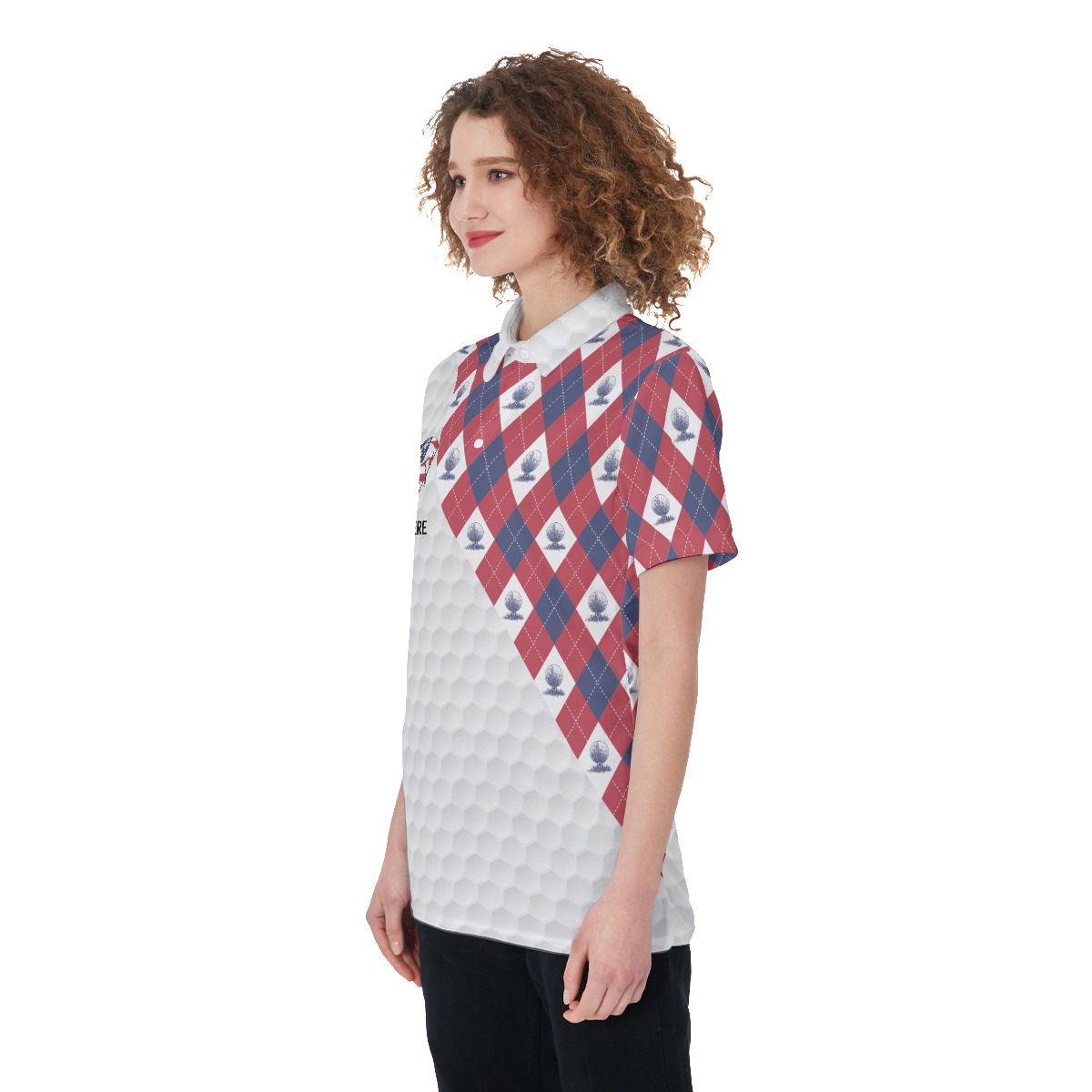 Custom Name Patriotic Women's Golf Shirt