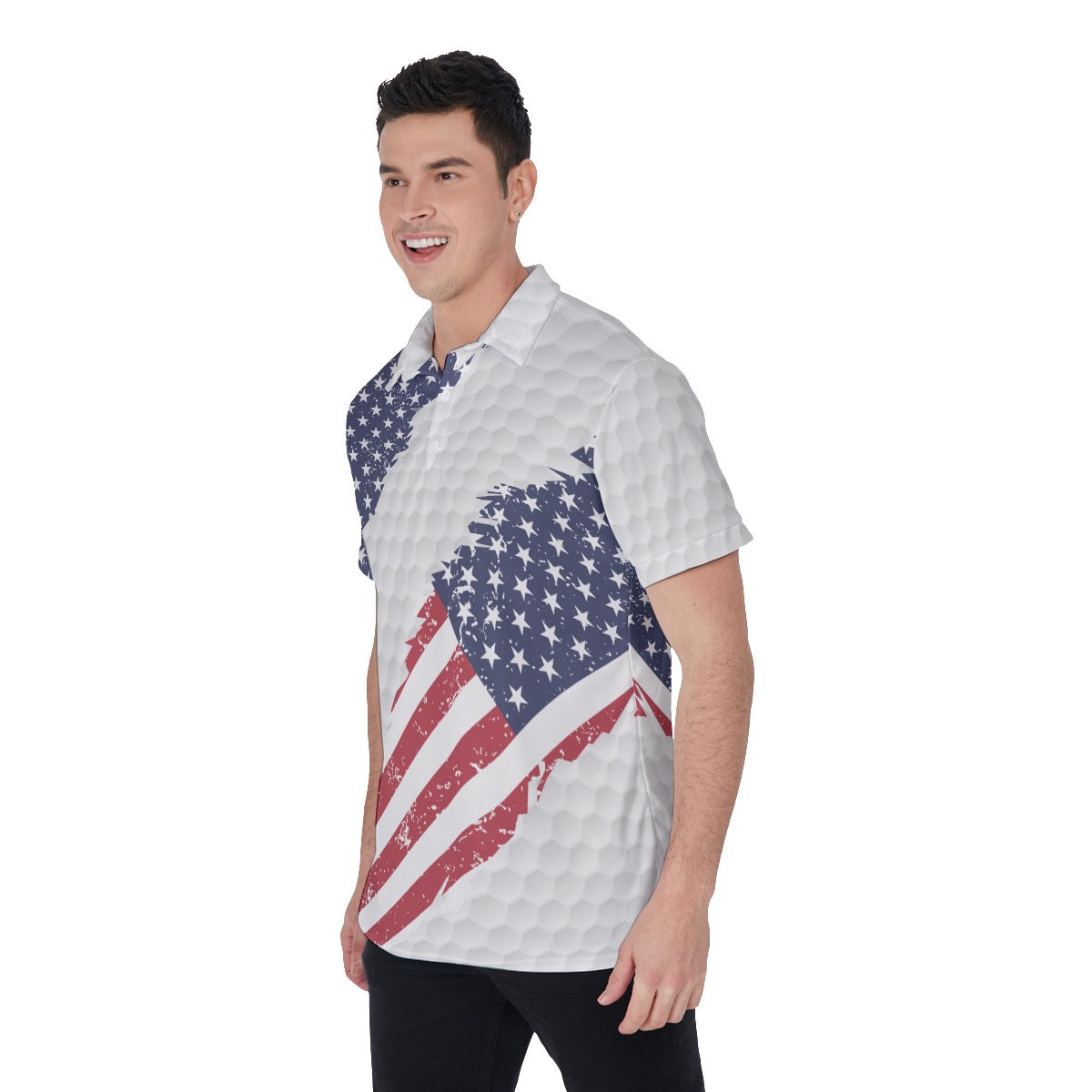 American Flag Golf Polo Shirt