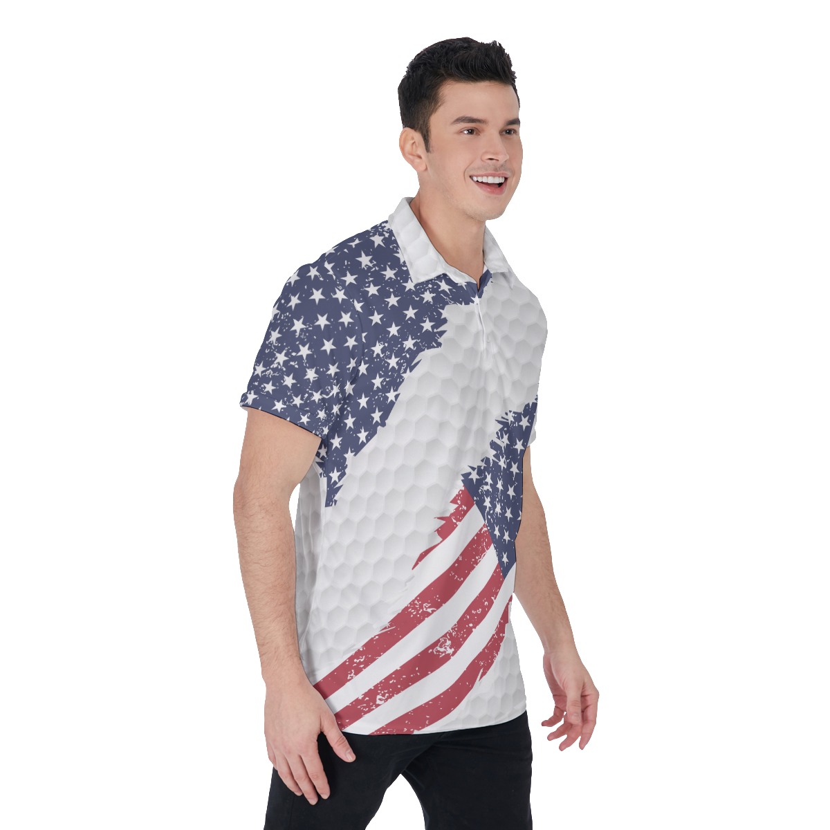 American Flag Golf Polo Shirt