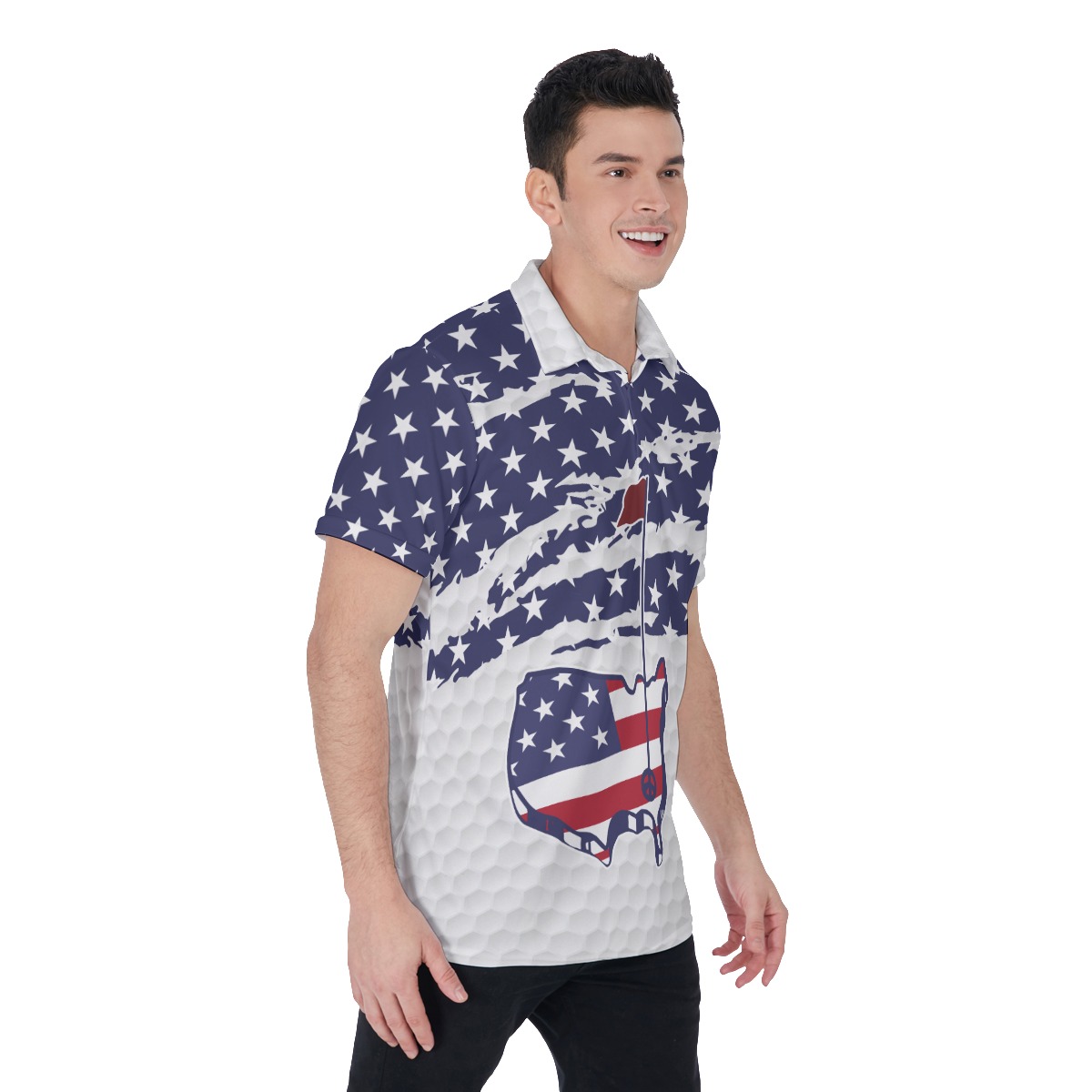 American Flag Men's Golf Shirt