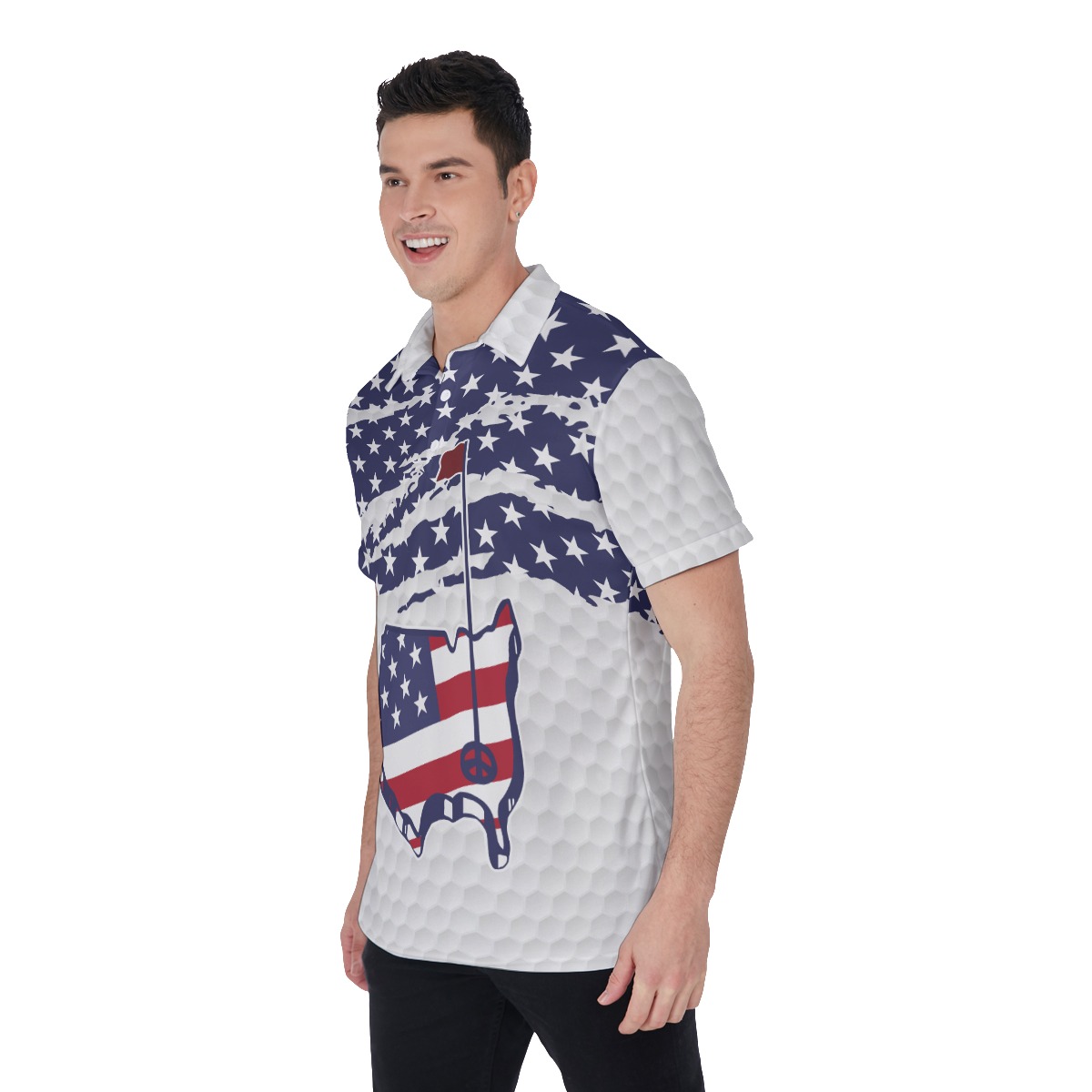 American Flag Men's Golf Shirt