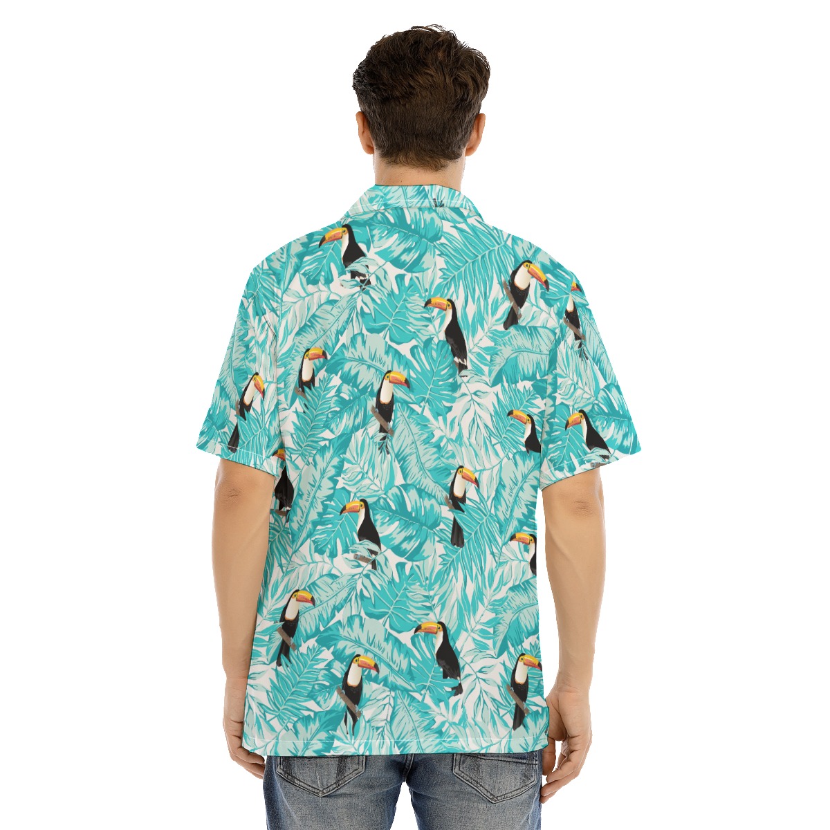 Toucans Tropical Leaves Men's Hawaiian Shirt