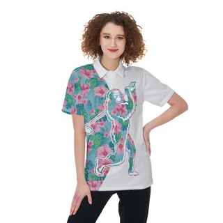 Women's Bigfoot Playing Golf Polo Shirt