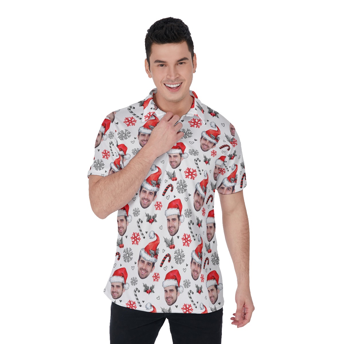 Funny Custom Christmas Polo Hawaiian Shirt For Men - variant image 1