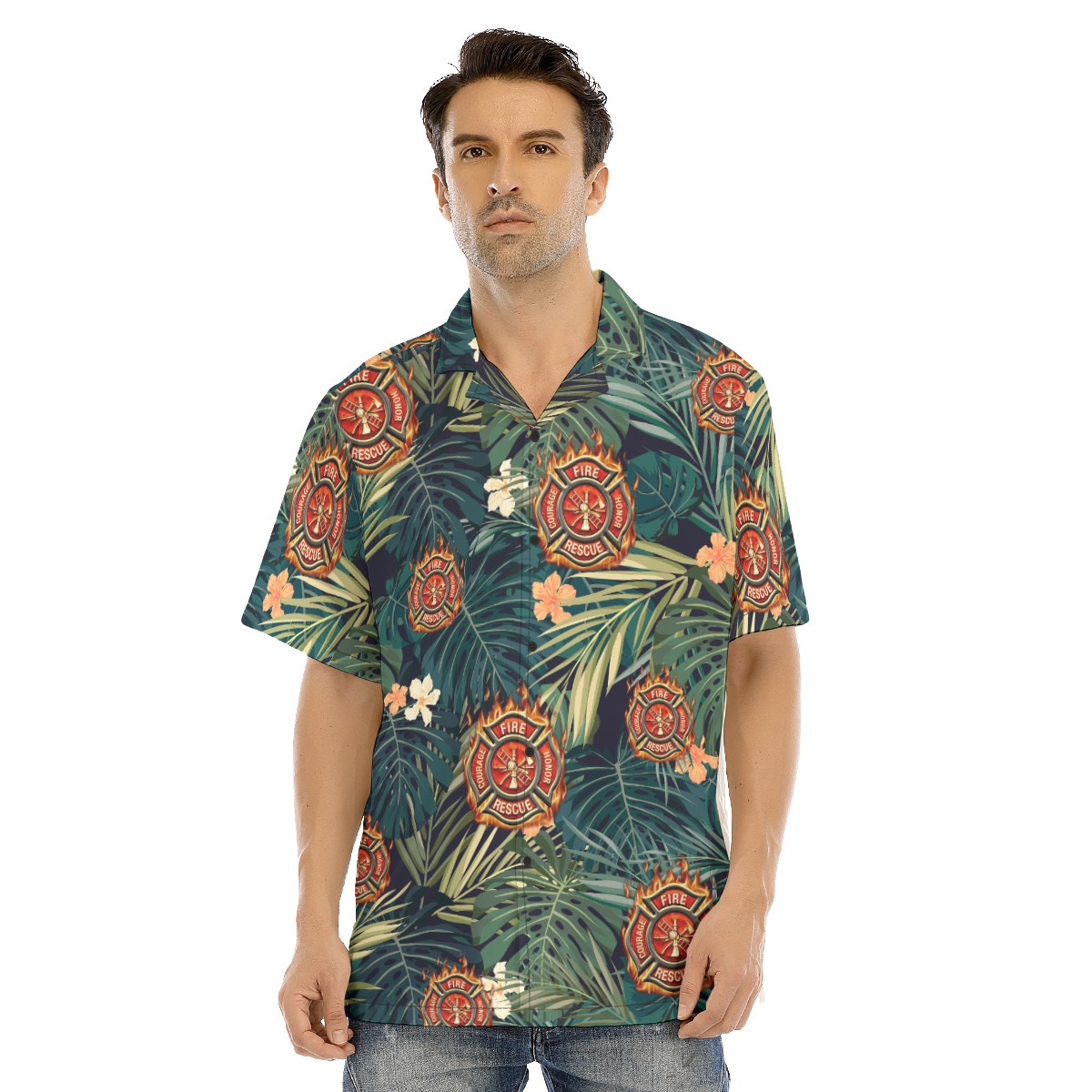 Men's Cool Firefighter Hawaiian Shirt - variant image 1