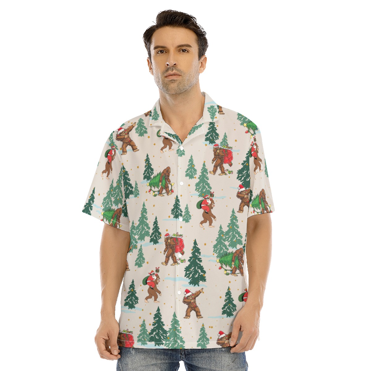 Men's Cool Bigfoot Christmas Hawaiian Shirt - variant image 1