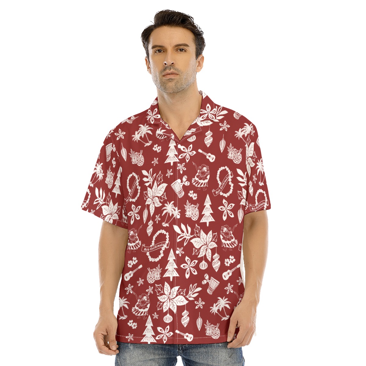 Men's Merry Christmas Red Hawaiian Shirt - variant image 1