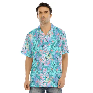 Tropical Flamingo Tactical Men's Hawaiian Shirt