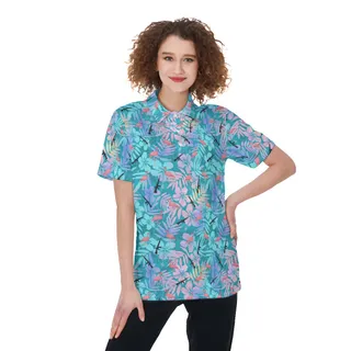 Cool Tactical Floral Flamingo Women's Golf Shirt