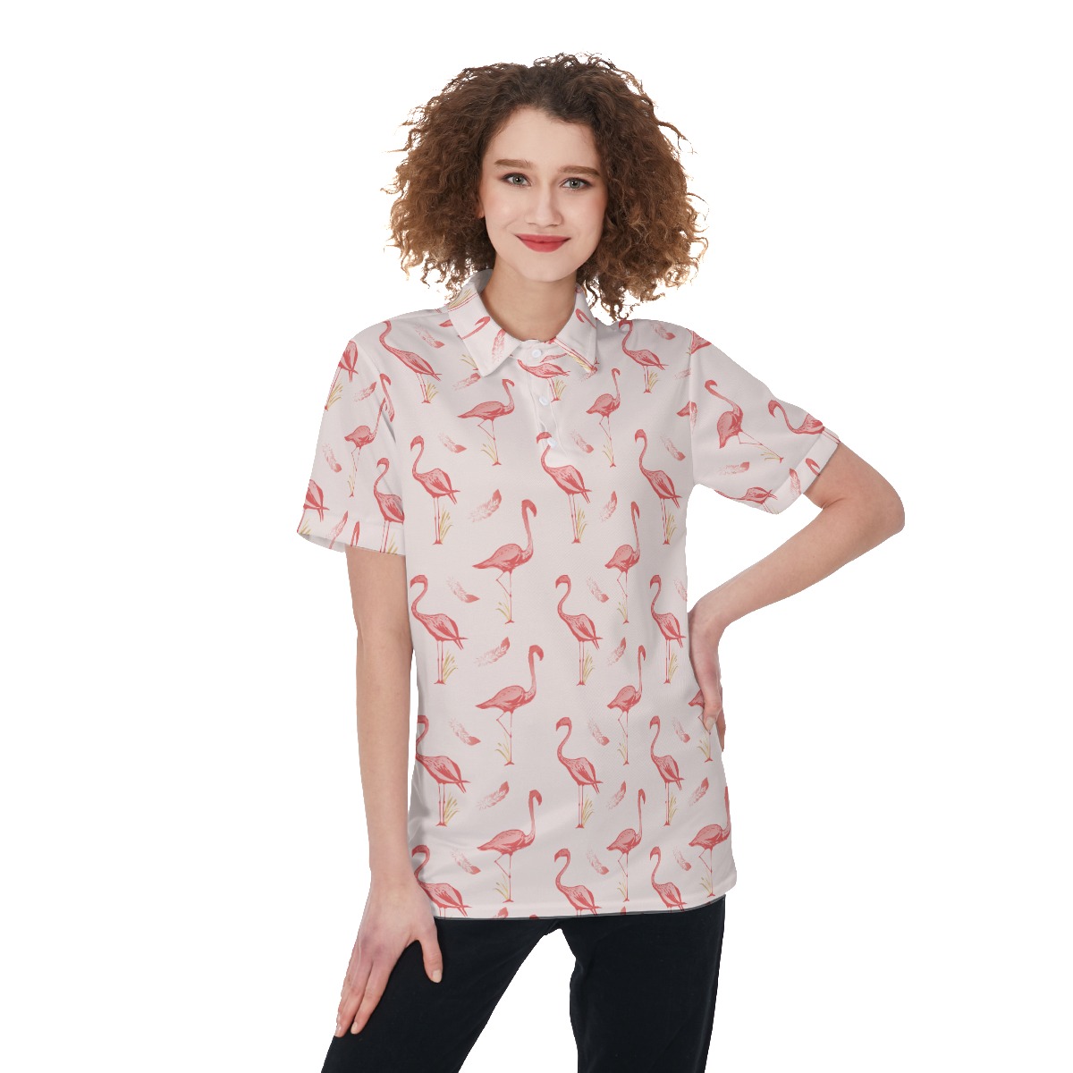 Flamingo White Hawaiian T-Shirt For Women - variant image 1