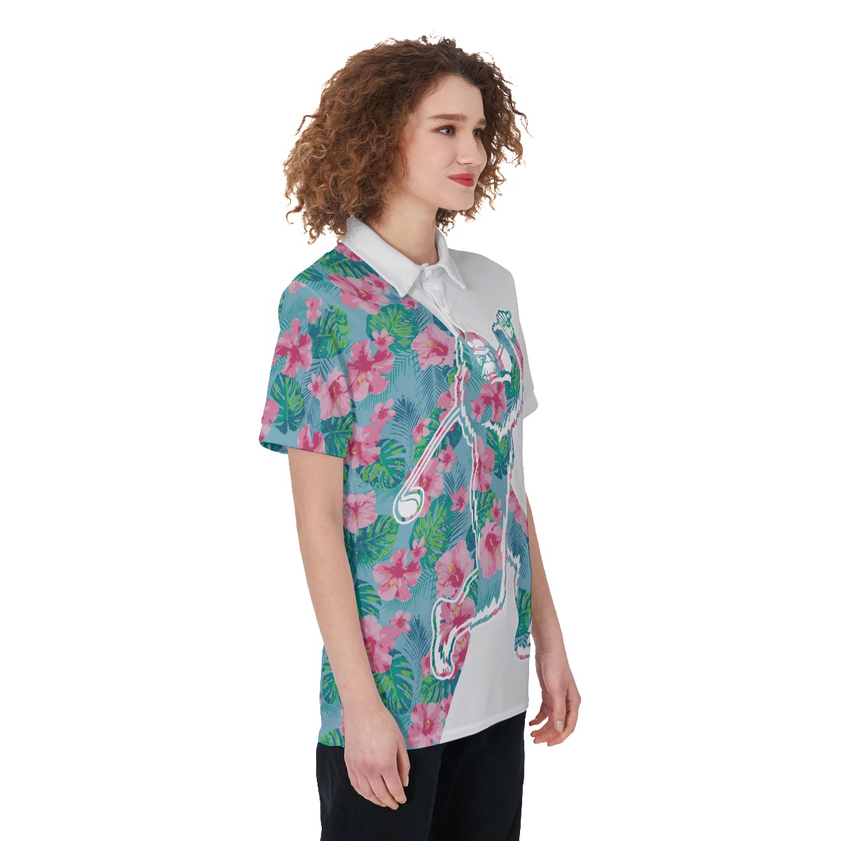 Women's Bigfoot Playing Golf Polo Shirt