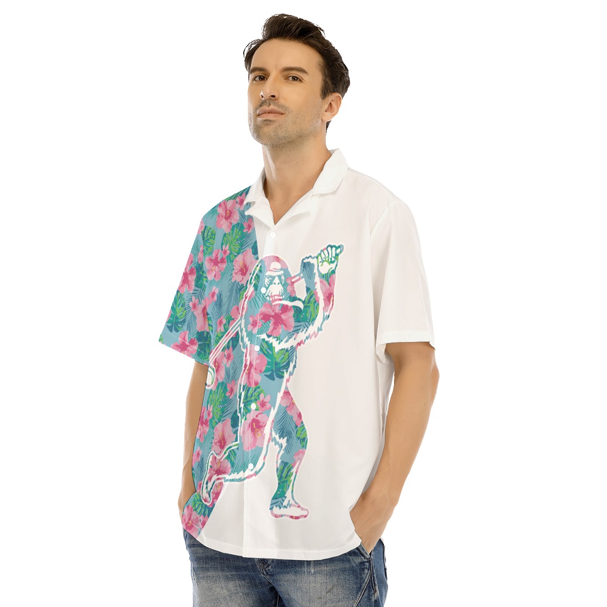 Funny Bigfoot Playing Golf Hawaiian Shirt