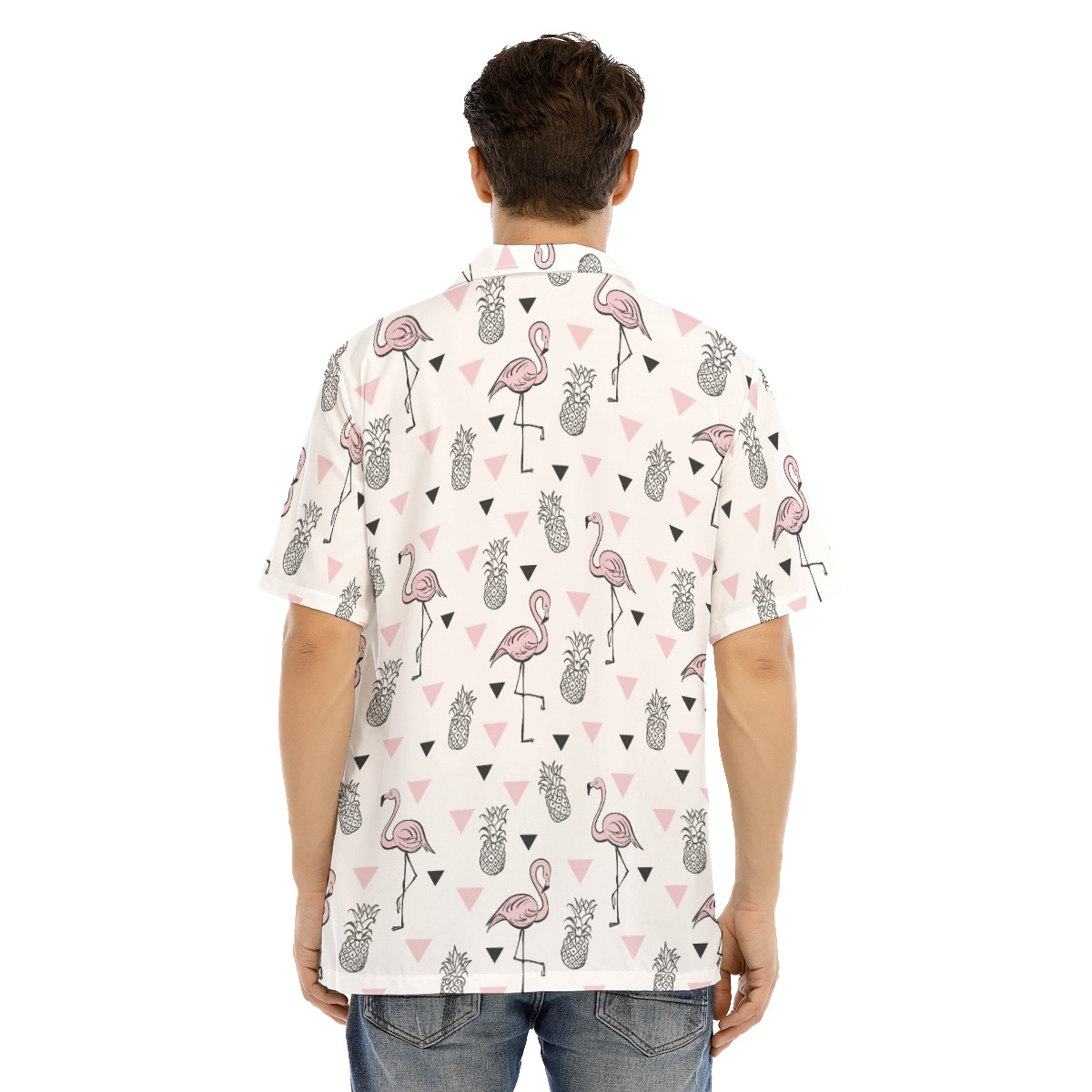 Flamingo Pineapple White Hawaiian Shirt
