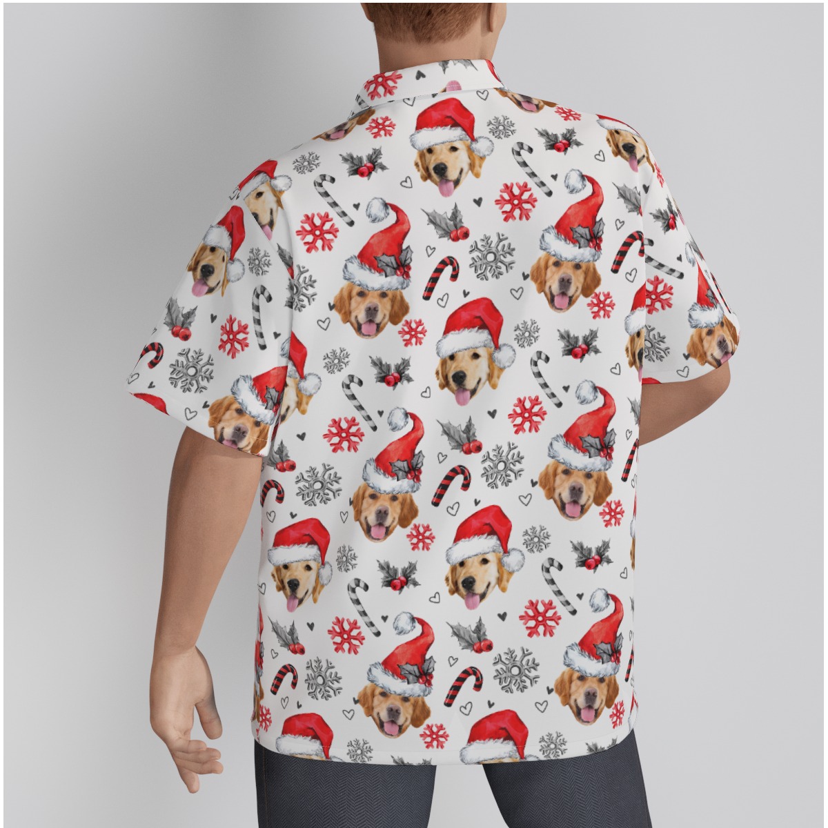 Men's Unique Custom Christmas Hawaiian Shirt With Dog Face