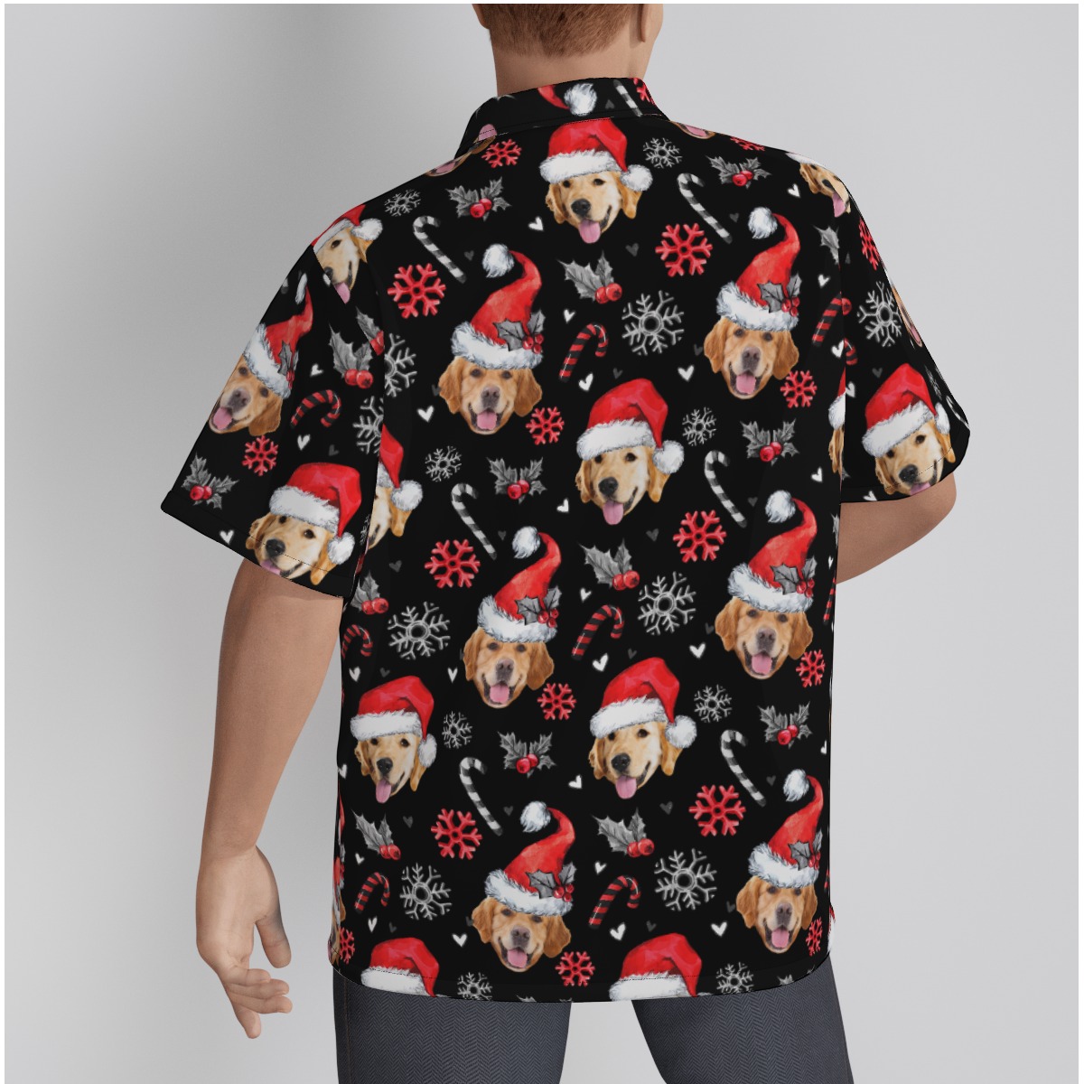 Men's Customize Christmas Hawaiian Shirt With Dog Face