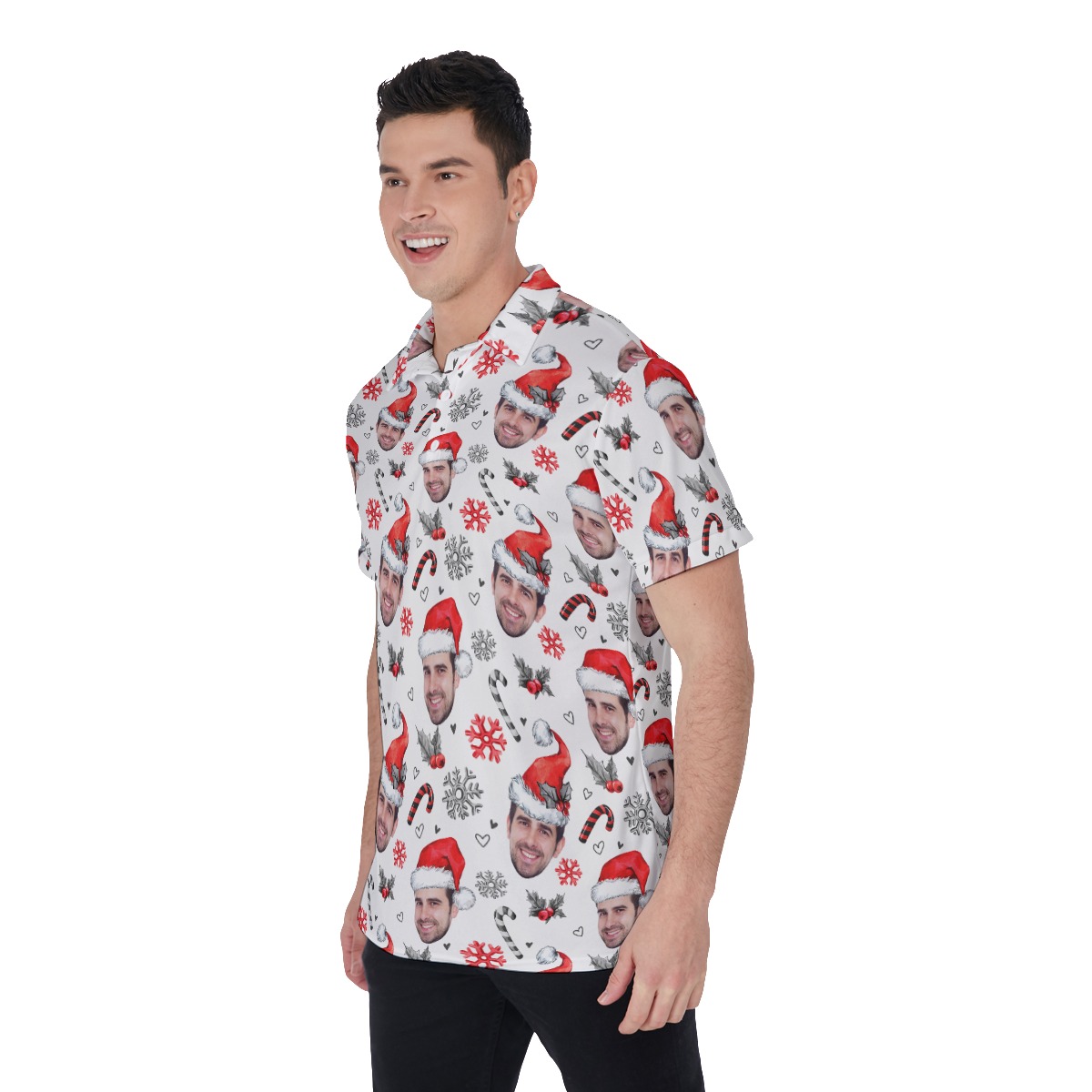 Funny Custom Christmas Polo Hawaiian Shirt For Men