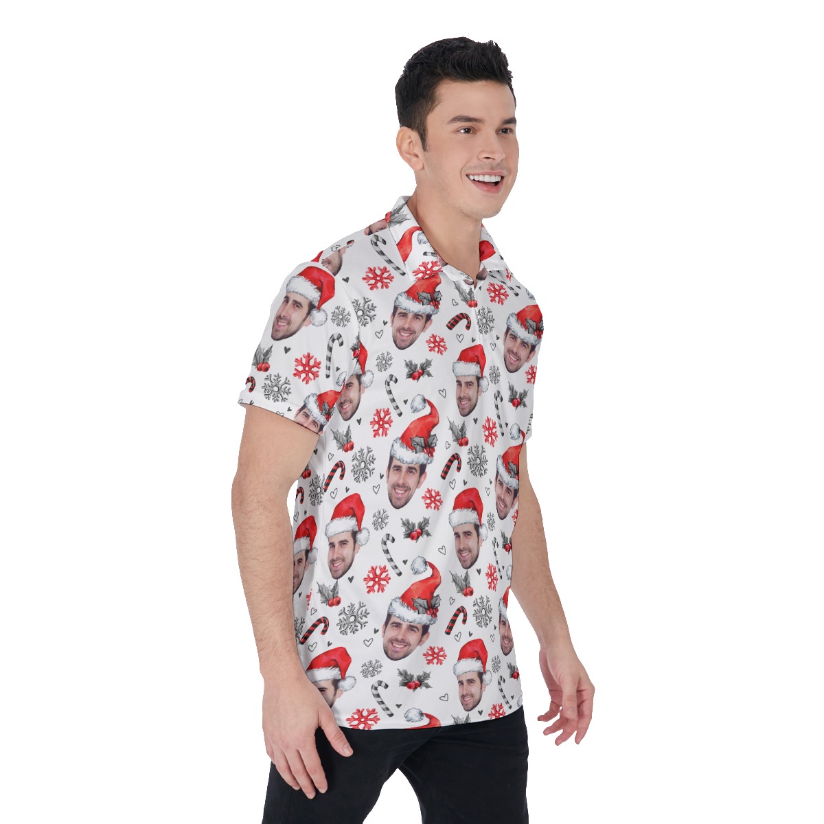 Funny Custom Christmas Polo Hawaiian Shirt For Men