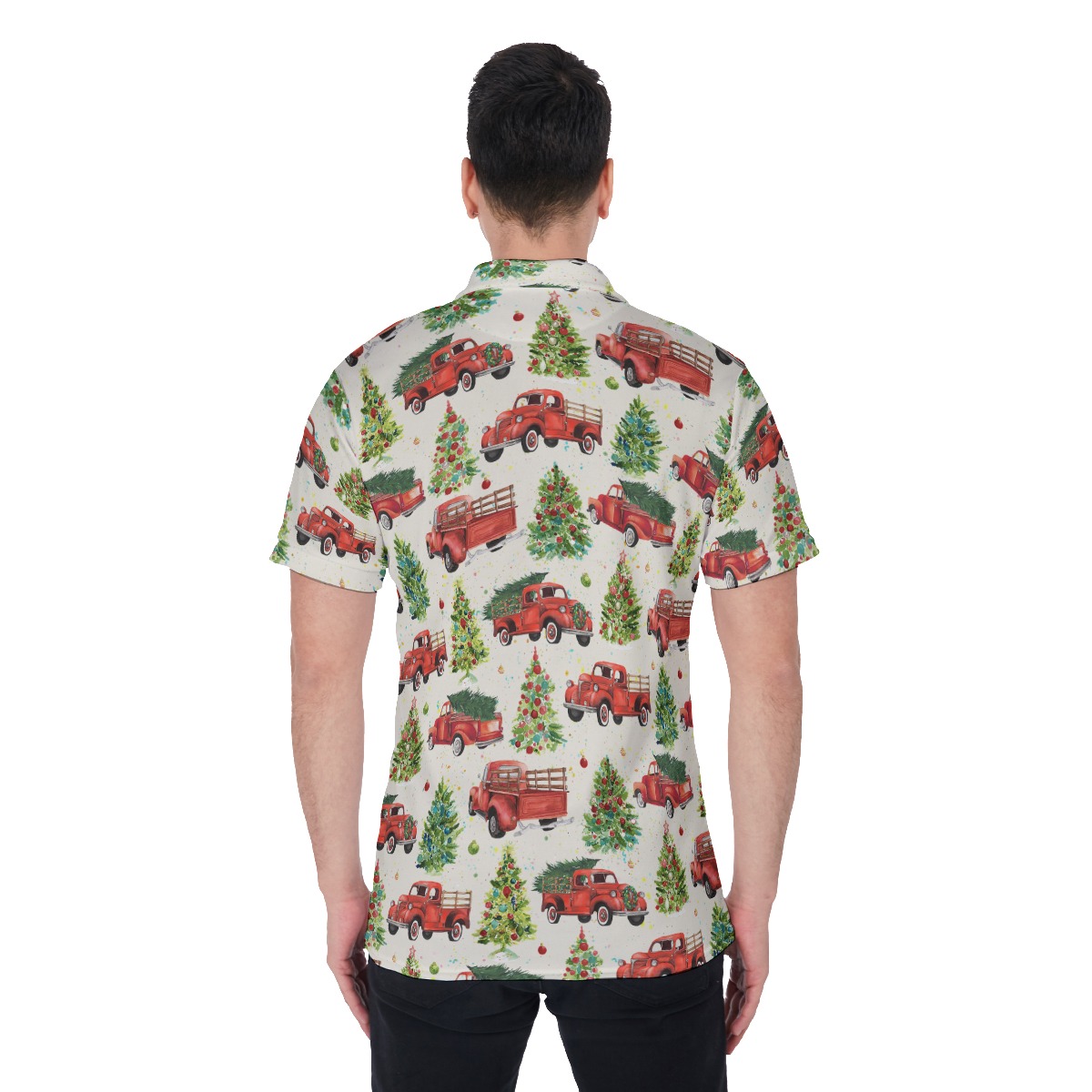 Men's Cool Christmas Car Polo Hawaiian Shirt