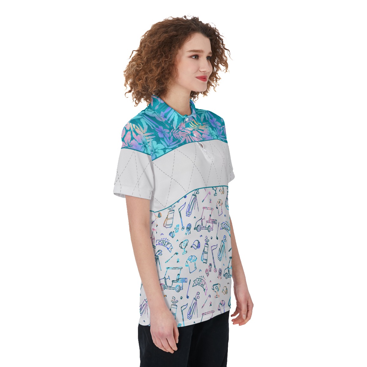 Women's Golf Patterns Floral Polo Shirt