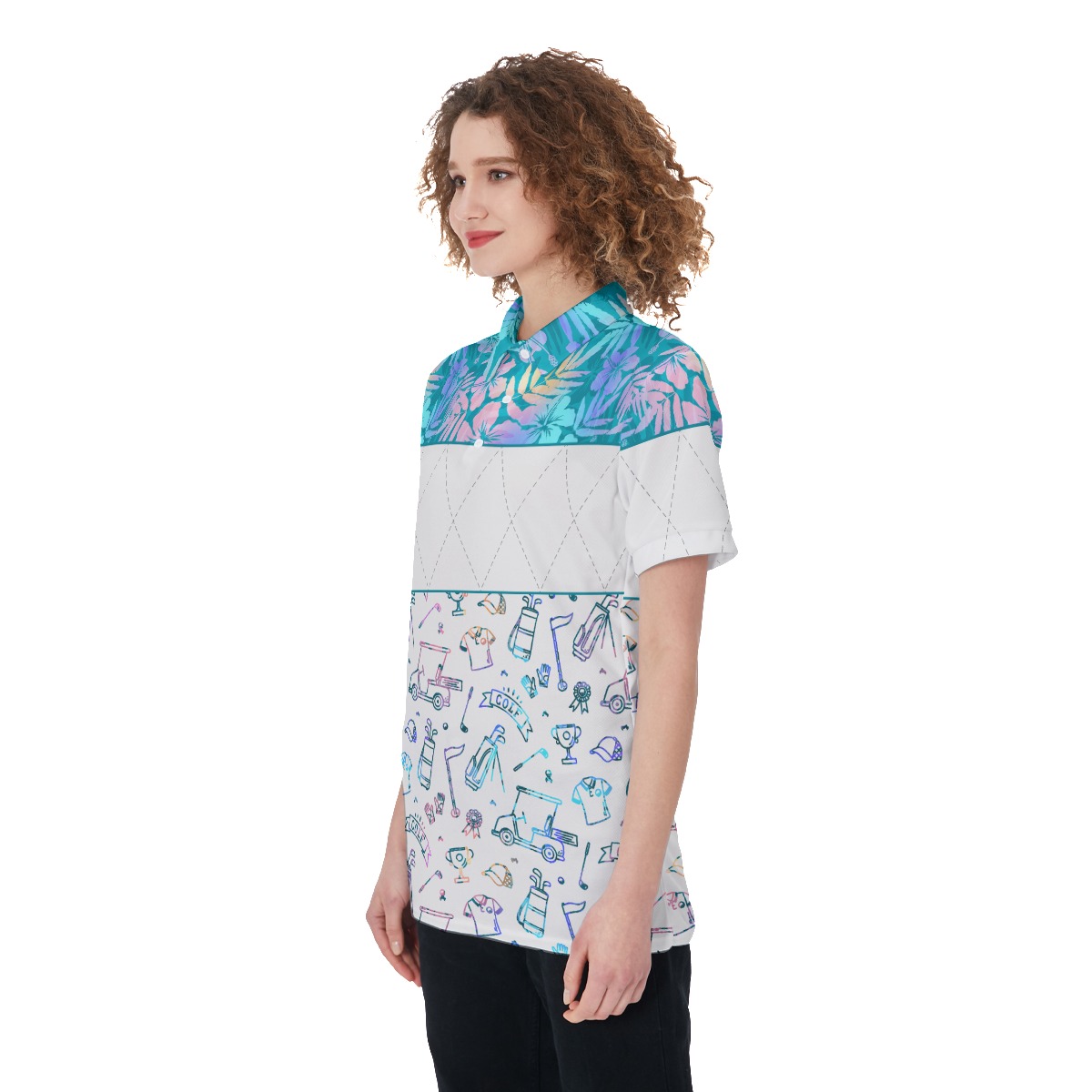 Women's Golf Patterns Floral Polo Shirt