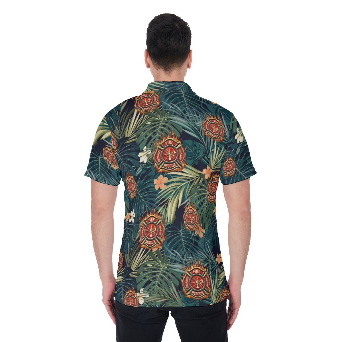 Cool Firefighter Polo Hawaiian Shirt For Men