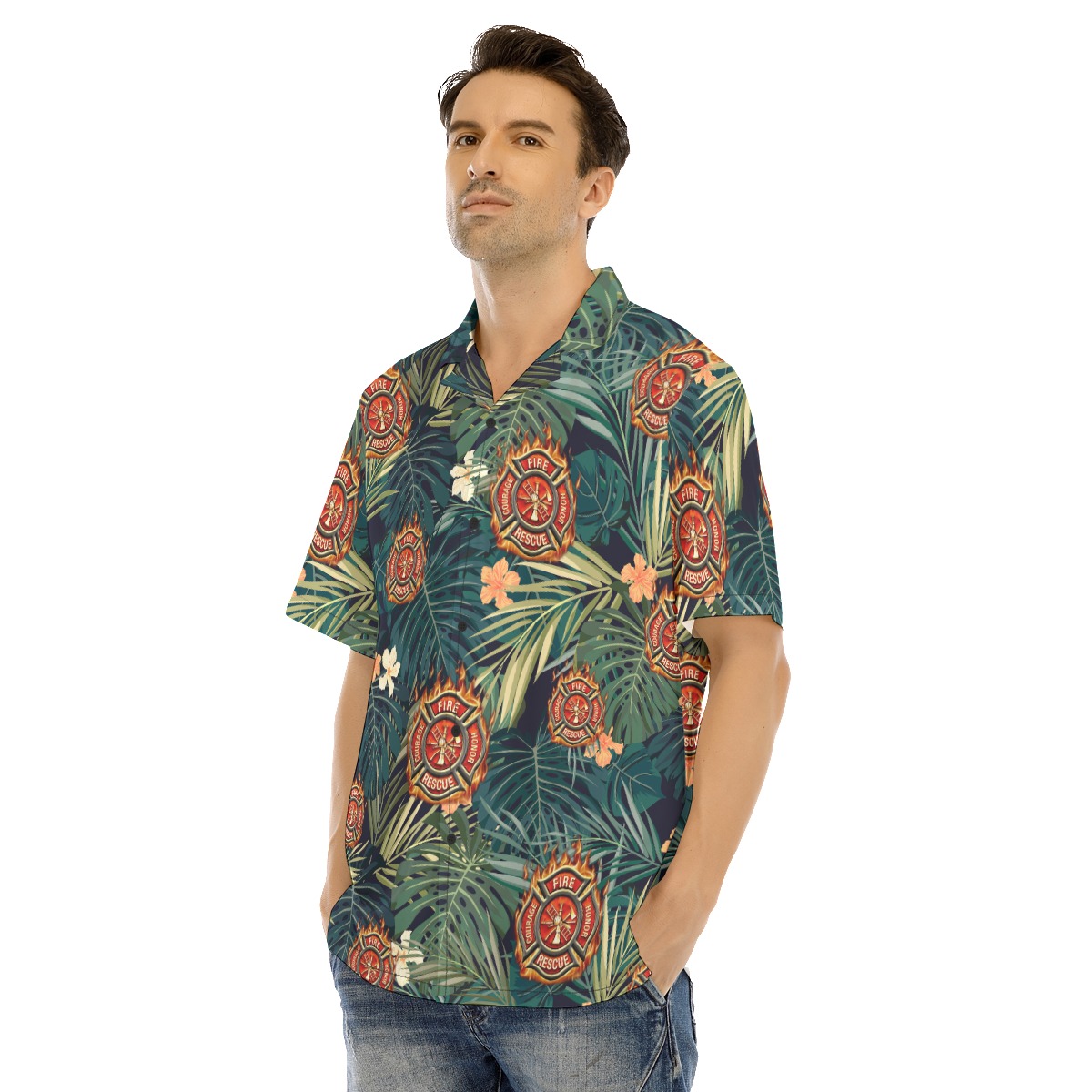 Men's Cool Firefighter Hawaiian Shirt